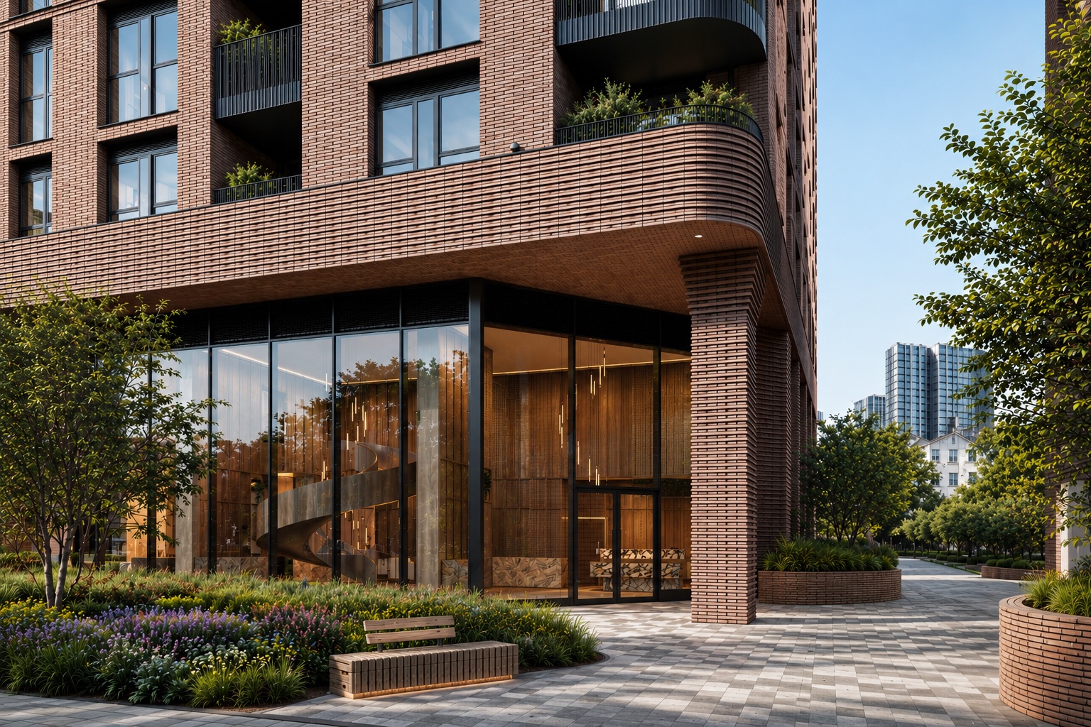 Landscaped entrance and lobby