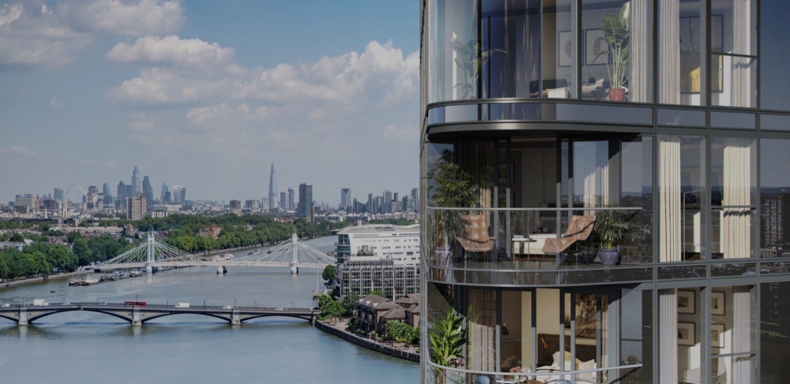 Chelsea Waterfront towers on the Thames
