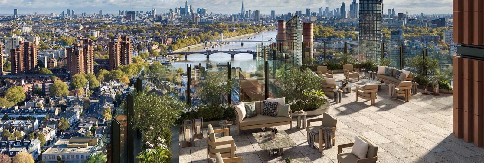 One King's Road Park terrace view over London